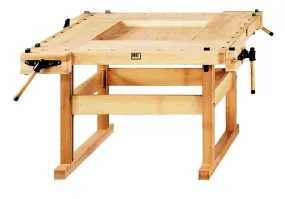 Banc de rabotage ANKE; 4 lieux de travail; 1620 x 1620 x 880 mm; Portée de toutes les pinces 105 mm; pour la formation; avec 4 p